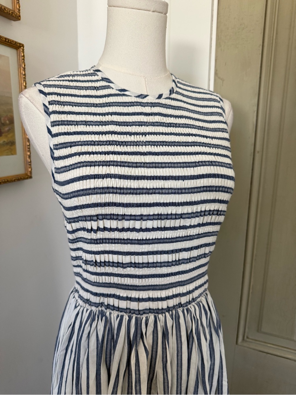 NWT Commense 100% Cotton Striped Midi Dress - Picture 6 of 10
